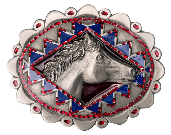Horse Head Large Diamond Cut Belt Buckle – Buckle My Belt