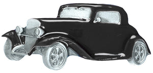 Hot Rod Car Black Belt Buckle