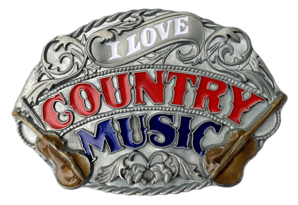 I Love Country Music Belt Buckle