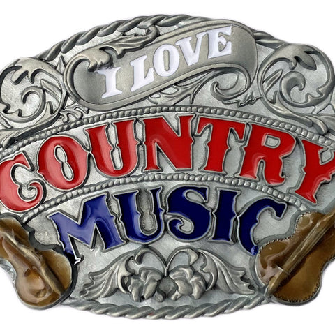 I Love Country Music Belt Buckle