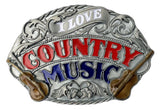 I Love Country Music Belt Buckle