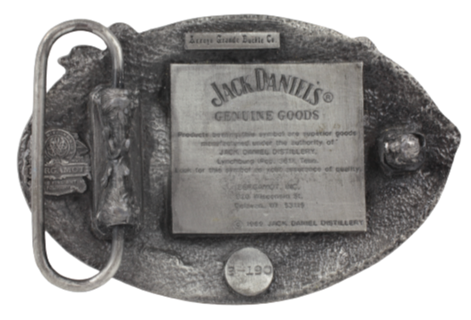 Jack Daniels Old No 7 Old Time Tennessee Whiskey Belt Buckle Back