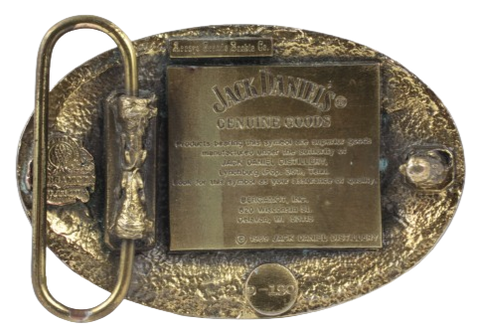 Jack Daniels Old No 7 Tennessee Gold Copper Plated Belt Buckle Back