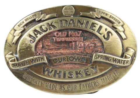 Jack Daniels Old No 7 Tennessee Gold Copper Plated Belt Buckle