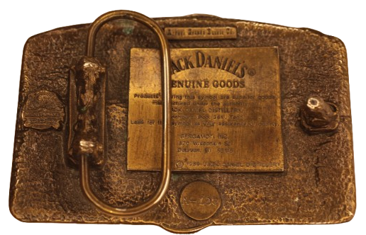 Jack Daniels Old No 7 Old Time Whiskey Copper Bronze Belt Buckle Back