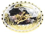 Large Oval Bull Rider Belt Buckle