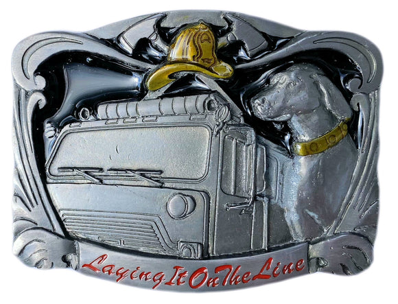 Laying it on the Line Dalmation Firefighter Belt Buckle