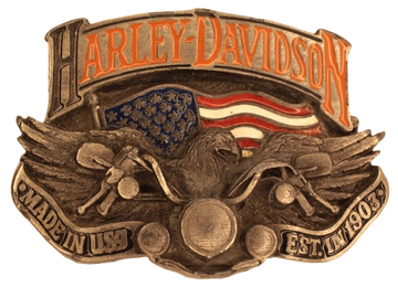 Made in USA Harley Davidson Silver Belt Buckle