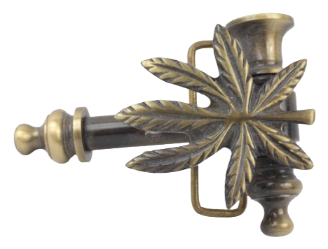 Marijuana Leaf Pipe Belt Buckle