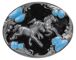 Mighty Horses Belt Buckle