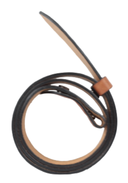 No Buckle 38mm Dark Tan Leather Belt Strap