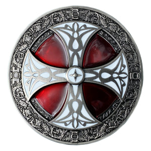 Norse Cross Red White Belt Buckle