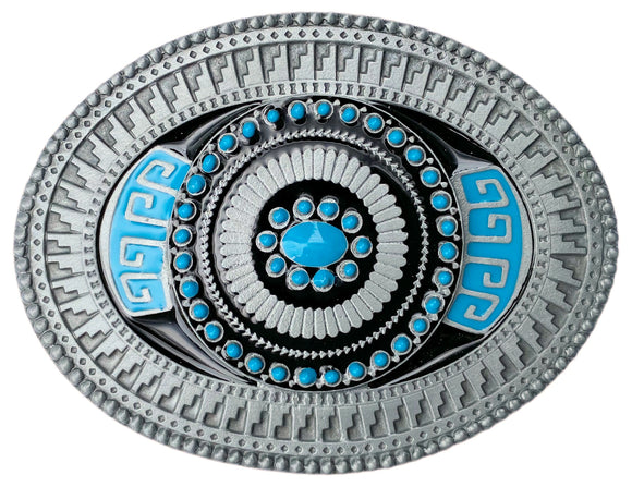 Oval Western Design Belt Buckle