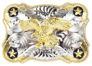 Oversized Flying Eagle with Stars Belt Buckle