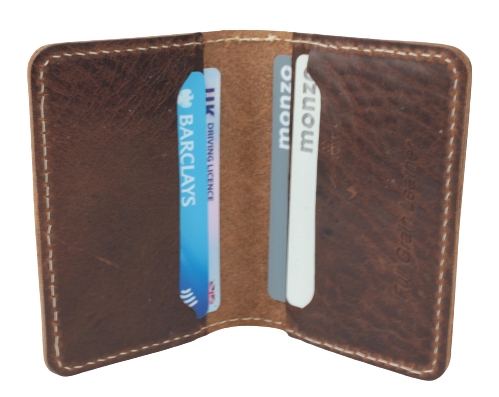 Quality Dark Brown Leather 4 Card Holder