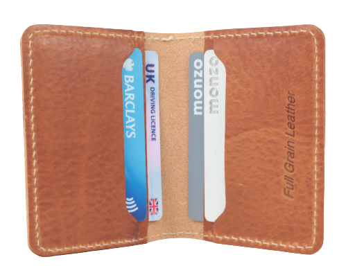 Dark Tan Leather 4 Card Holder
