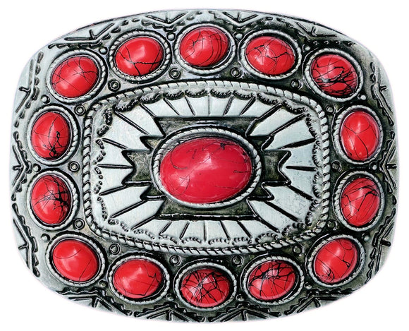 Red Imitation Stone Belt Buckle