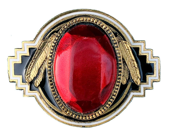 Red Stone Gold Plated Bolo Tie