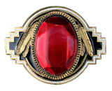 Red Stone Gold Plated Bolo Tie