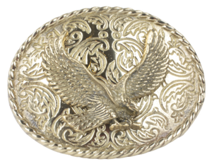 Rodeo Full Brass Eagle Oval Belt Buckle