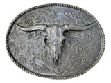 Pewter Rodeo Steer Belt Buckle