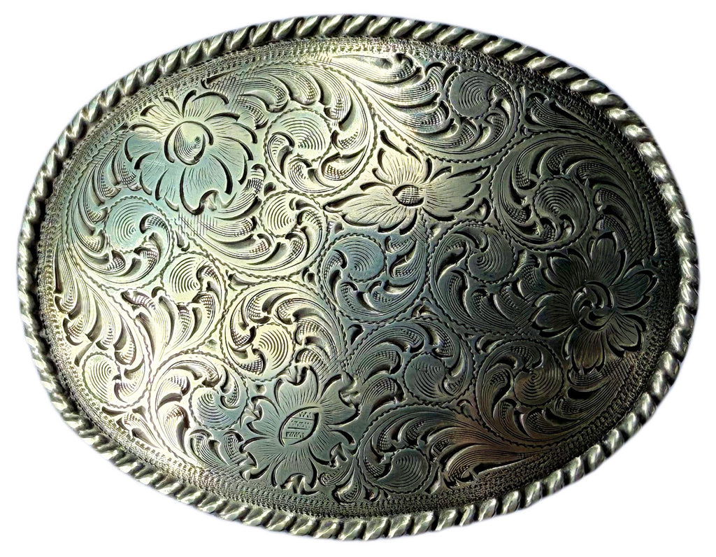 Rope Edge Engraved Trophy Belt Buckle