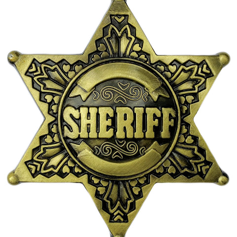 Sheriff Star Belt Buckle Brass Plated