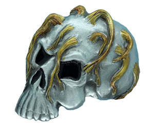 Skull with Hair Belt Buckle