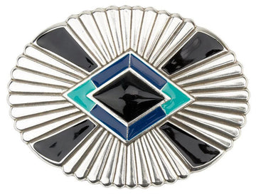 Starburst Oval Black Trophy Belt Buckle