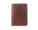 The Quad Brown Full Grain Leather Slim 4 Card Wallet "Minimalist Series"