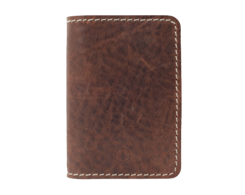 The Quad Dark Brown Full Grain Leather Slim 4 Card Wallet