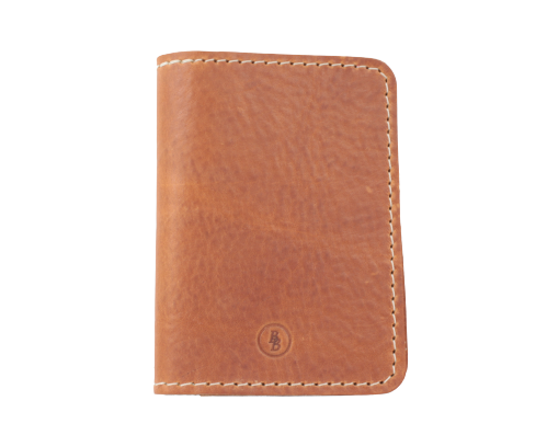 The Quad Dark Tan Full Grain Leather Slim 4 Card Wallet