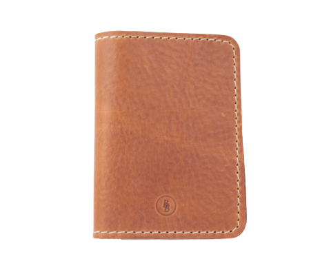 The Quad Dark Tan Full Grain Leather Slim 4 Card Wallet
