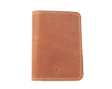 The Quad Dark Tan Full Grain Leather Slim 4 Card Wallet
