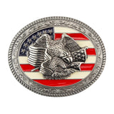 USA Flag and Eagle Trophy Belt Buckle