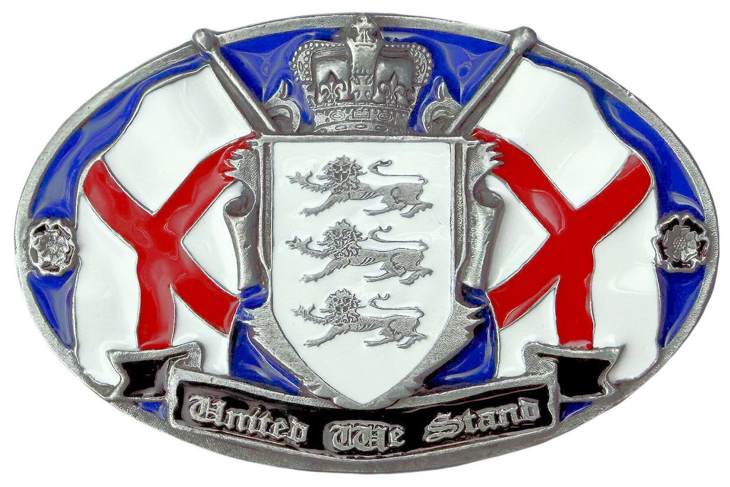 United We Stand Patriotic England Flag Belt Buckle