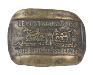 Vintage Levi Strauss & Co The Two Horse Horse Brand Belt Buckle