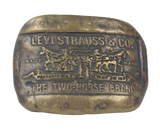 Vintage Levi Strauss & Co The Two Horse Horse Brand Belt Buckle