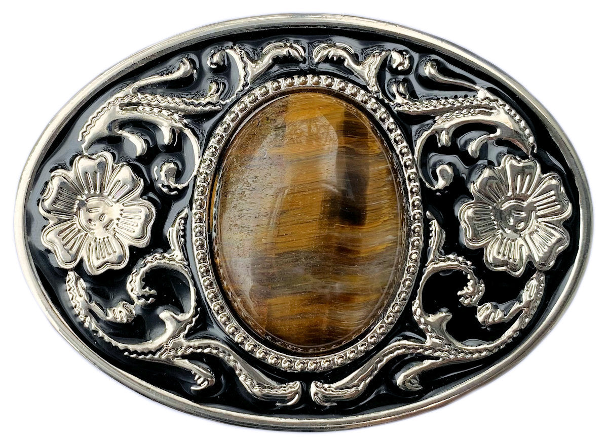 WesternBeltBuckleTigerEyeStone  display picture 3