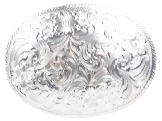 Western Flower Swirl Montana Silversmiths Big Sky Silver Belt Buckle