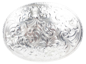 Western Flower Swirl Montana Silversmiths Big Sky Silver Belt Buckle