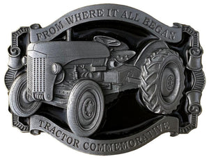 Where It All Began Grey Tractor Belt Buckle