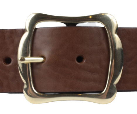 Wide Brown Leather Jean Belt