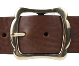 Wide Brown Leather Jean Belt