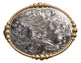 Wrangler Oval Gold Silver Belt Buckle