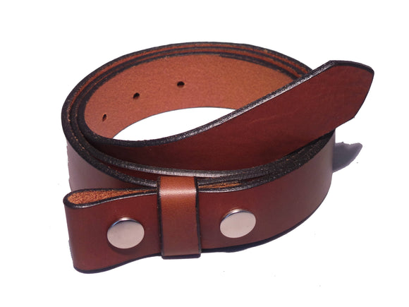 1 1/4 Inch Brown Leather Strap