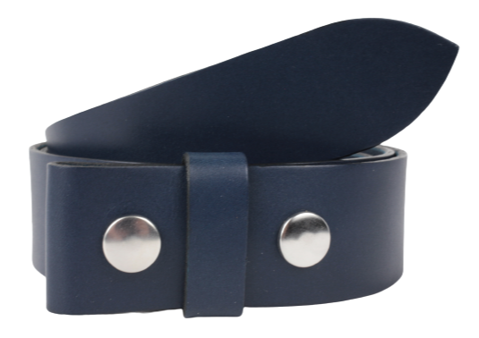 Mens Solid Blue Designer Genuine Leather Belt with Removable