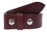 Burgundy 1.25 Inch Buckless Leather Belt Strap