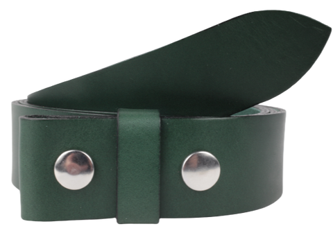 1.75" Inch Wide Green Leather Belt Strap