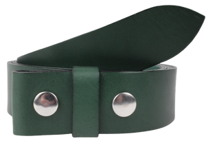 1.5" Wide Green Leather Belt Strap Replacement with Snaps